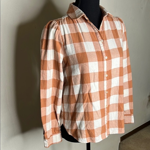 Loft Plaid Checkered Button Down Top Size XS - Picture 2 of 6